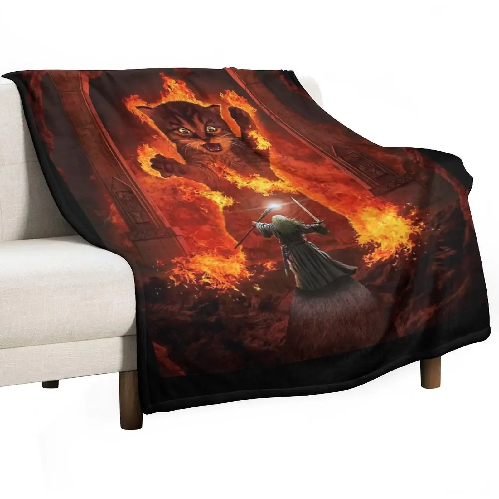 Balrog cat shirt TShir Throw Blanket christmas decoration Custom Blankets