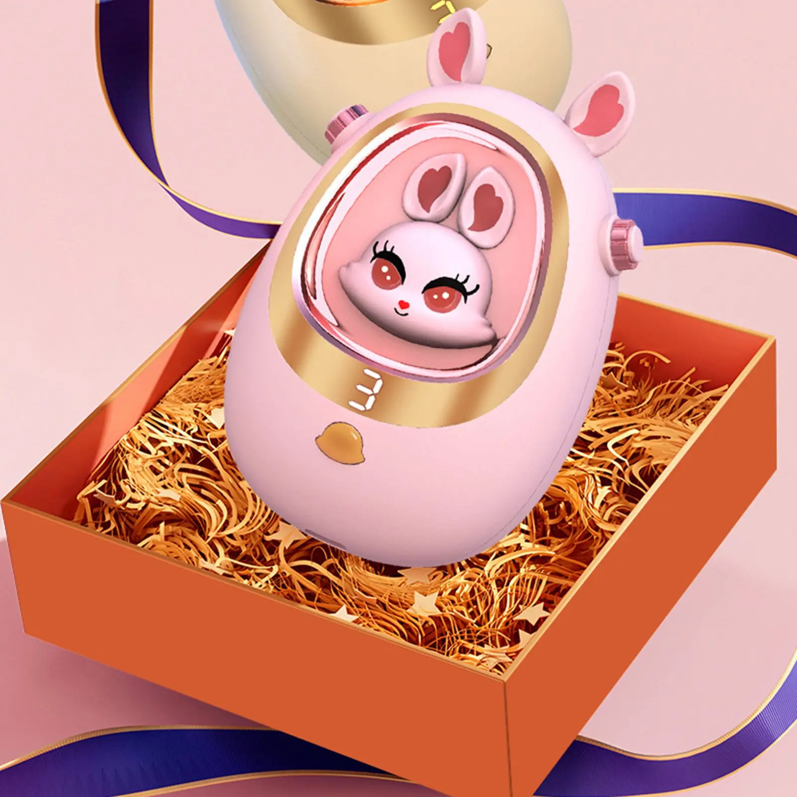 

Rechargeable Hand Warmer Cute Winter Portable Electric with 2400mAh Battery for Girls Students Pink Rechargeable Hand Warmer