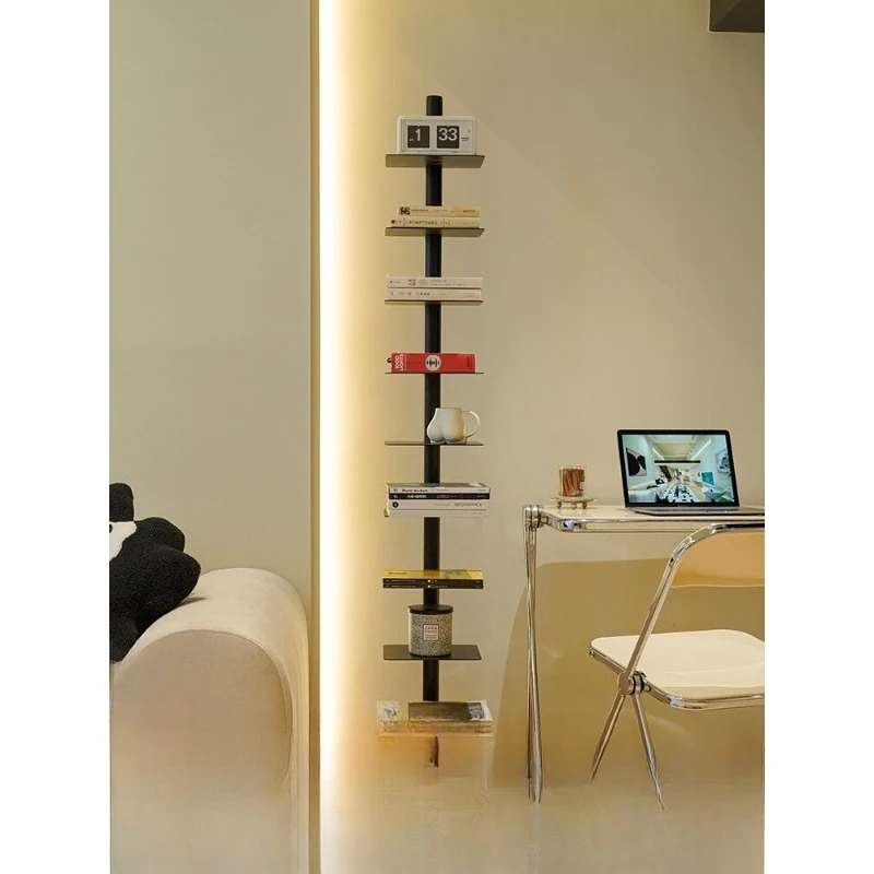 

Rotating invisible bookshelf Floor-to-ceiling Internet celebrity wrought iron creative ins wind storage aromatherapy shelf