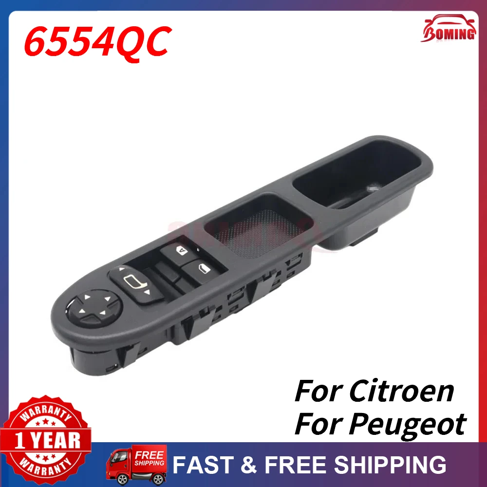 

Автомобильный черный левый переключатель стеклоподъемника, главные переключатели 6554QC для Citroen C3 Peugeot 207 2009-2014 6554.QC 6554-QC