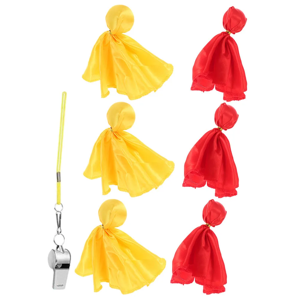 1 set di bandiere per penalità sportive, kit per arbitro di calcio rosso giallo, fischio, bandiere portatili leggere per l'allenamento del calcio