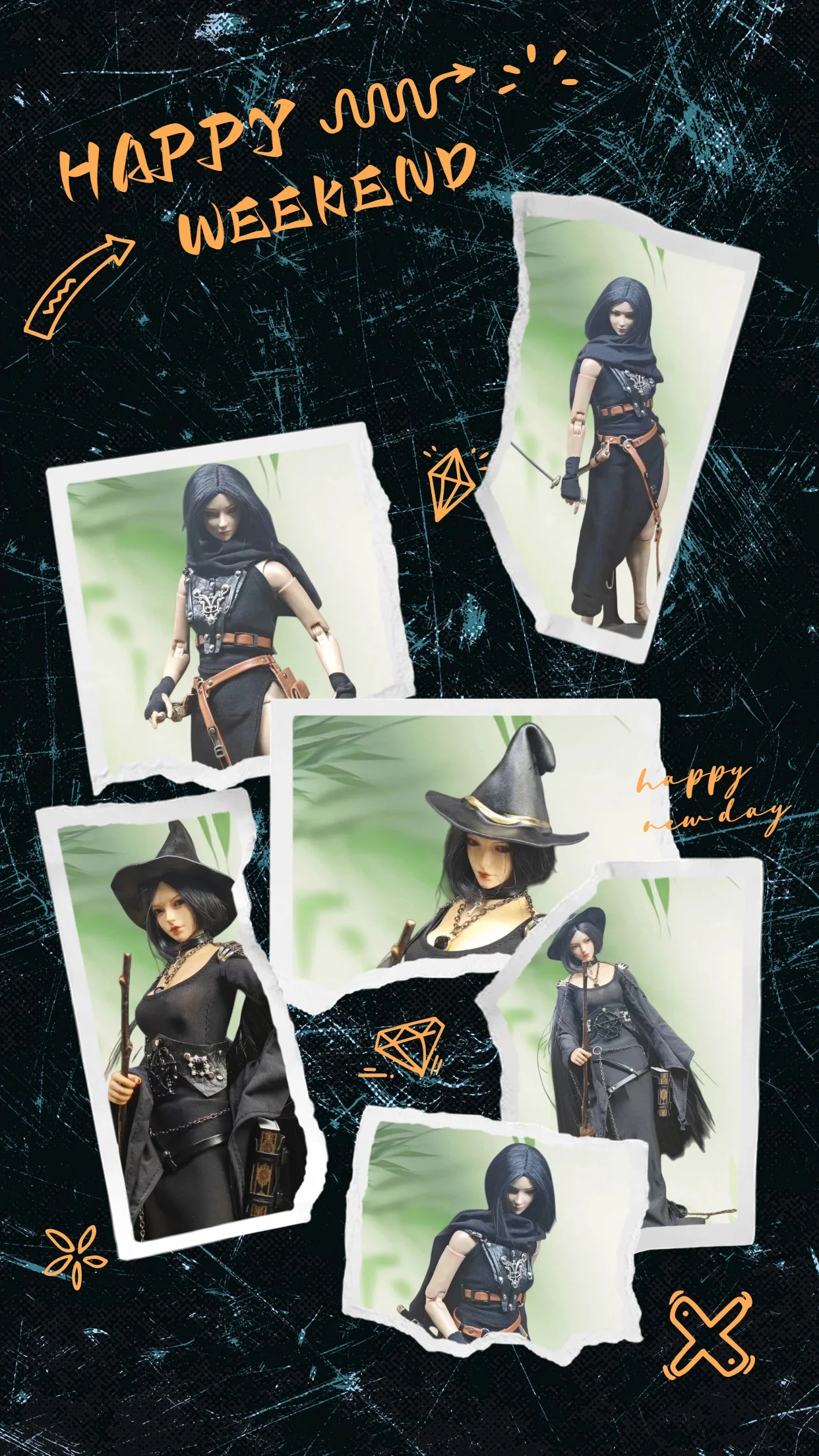 

В наличии: Костюм женского солдата в темном стиле, масштаб 1/6, с длинными рукавами, юбкой с разрезом, поясом, катаной и шляпой волшебника для 12-дюймовых фигурок.