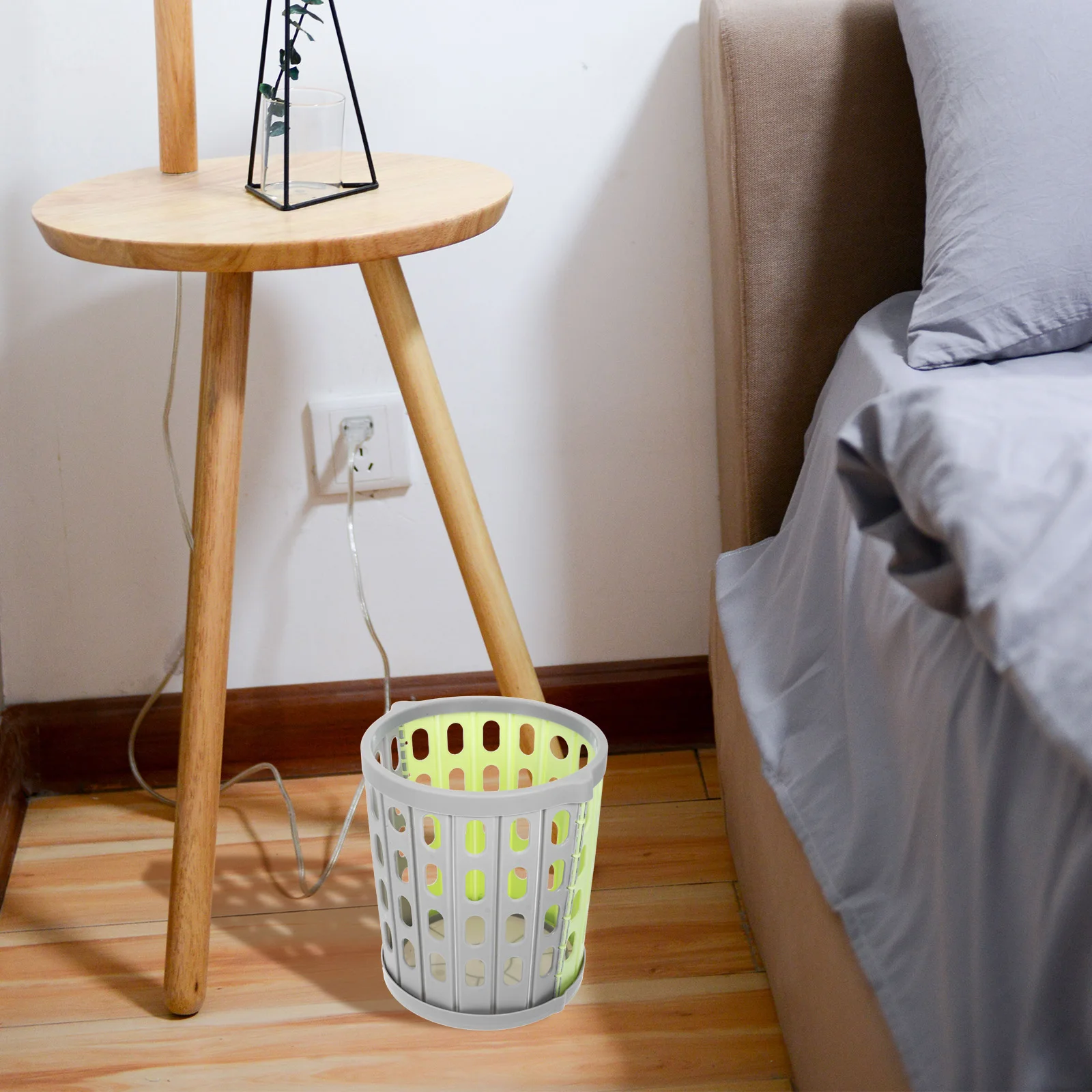 

Folding Trash Can Small Garbage Desk Bin Plastic Rubbish No Cover Household Office Bedroom