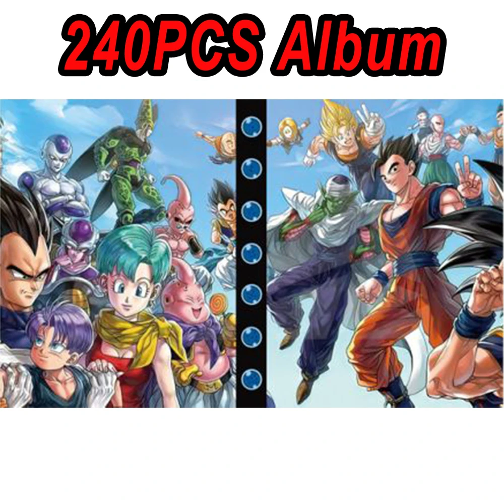 Dragon Ball Son Goku Vegeta Frieza 240pcs Card Album Book Game Card Holder Binder VMAX Game Card Collection Kids Toys Gift