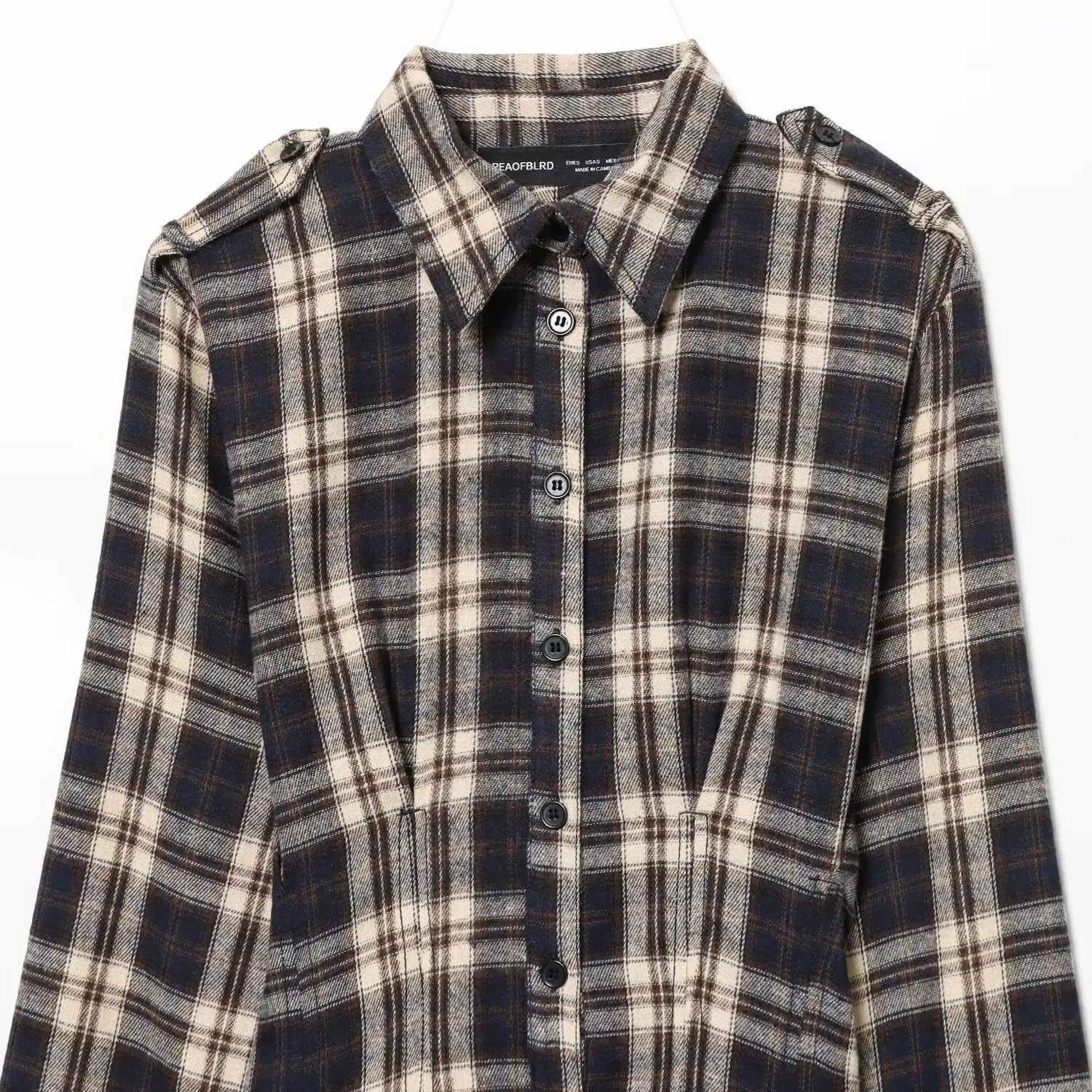 JNLEAOG Herfst Nieuwe Sle vrouwen Midi Dr Ontwerp Ele Gevouwen Plaid Dr Straight Cut Lange Sve Loose Fit Casual Wear