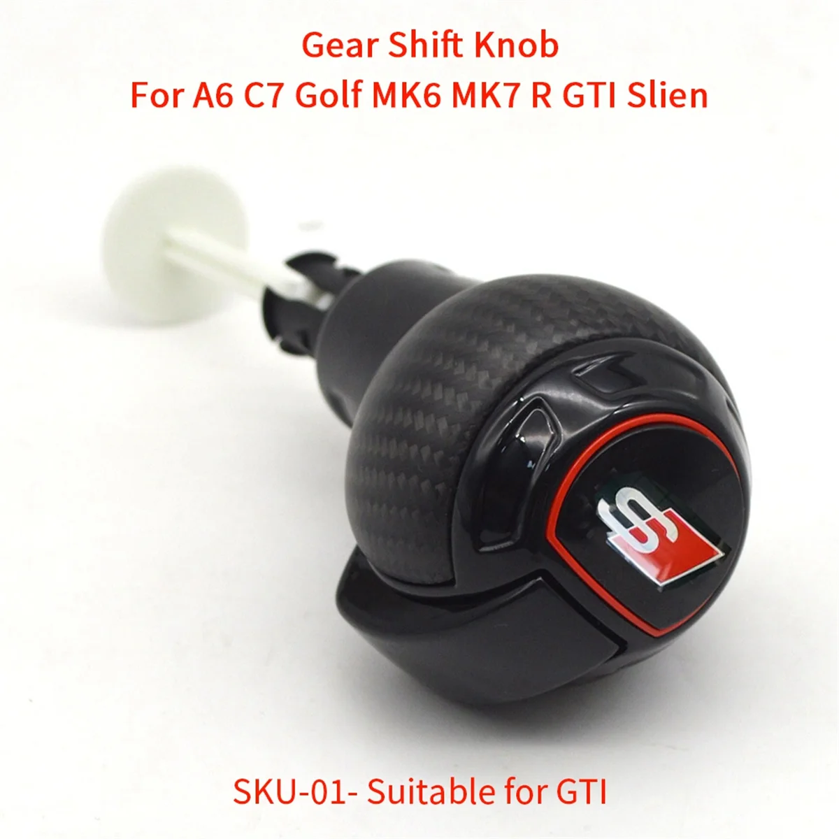 Carbon Fiber Gear Shift Knob Electronic Shift Handle for A6 C7 Golf MK6 MK7 R Slien