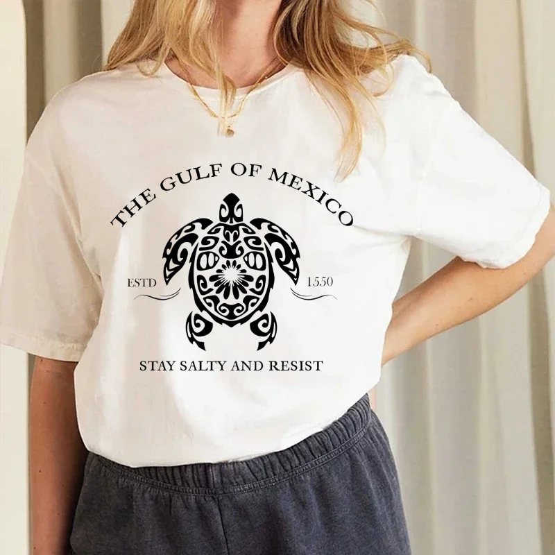 

Short Sleeved Retro Cute Turtle Pattern T-Shirt Basic Trendy Clothing Printed Summer Street Cartoon Pattern Simple New T-Shirt
