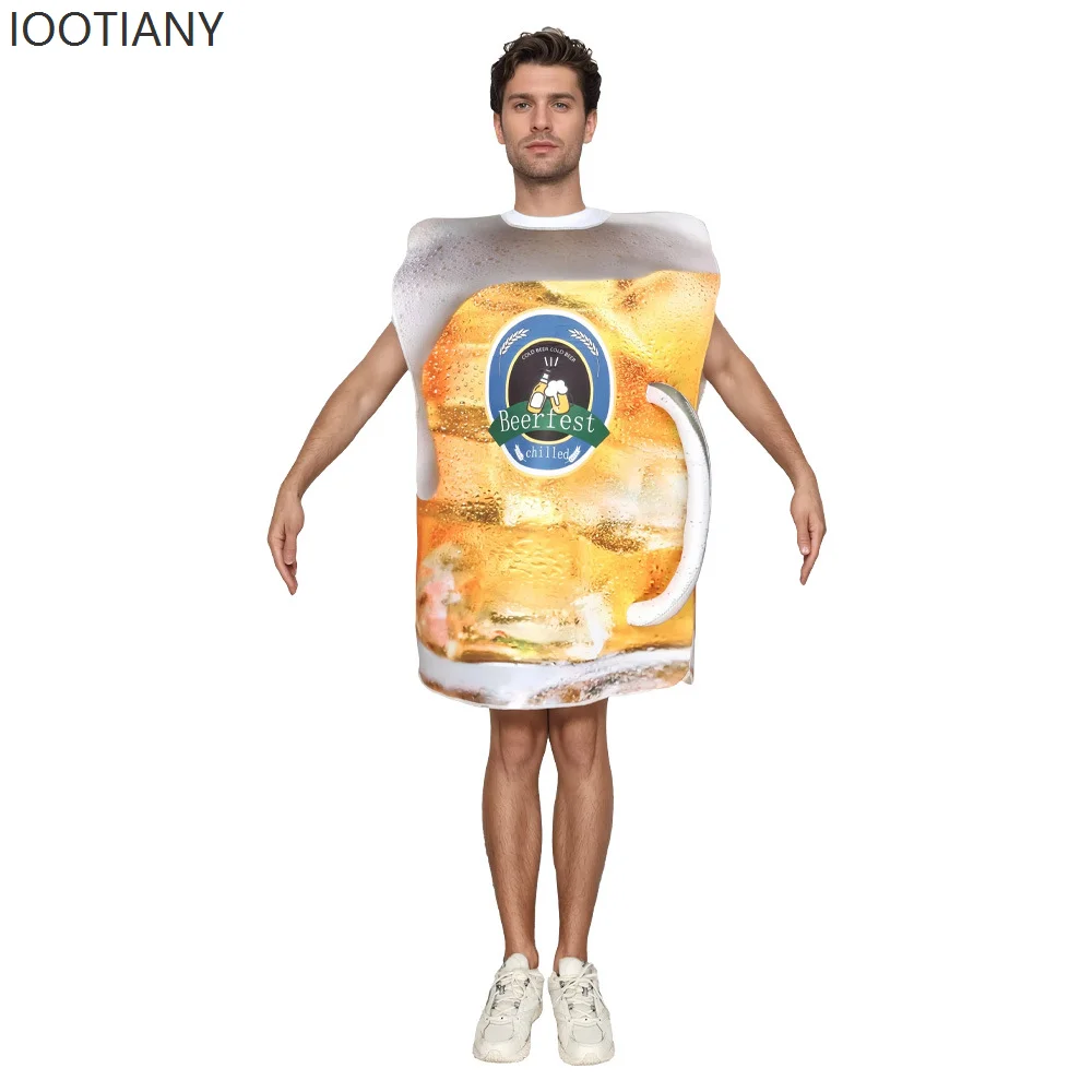 

Adult Funny German Beer Festival Costume Cosplay Men And Women One-piece Party Bar Costume Print Carnival Party Jumpsuit 2025