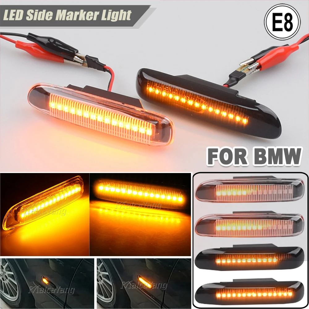 For BMW E46 3 Series Limo Sedan Coupe Compact Cabriolet Touring Side Marker Flowing Dynamic Blinker LED Turn Signal Light