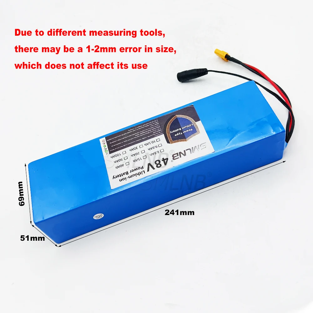 48V Battery 10500mAh 18650 13S2P battery pack  Electric Vehicle Electric Motorcycle DIY Battery with BMS