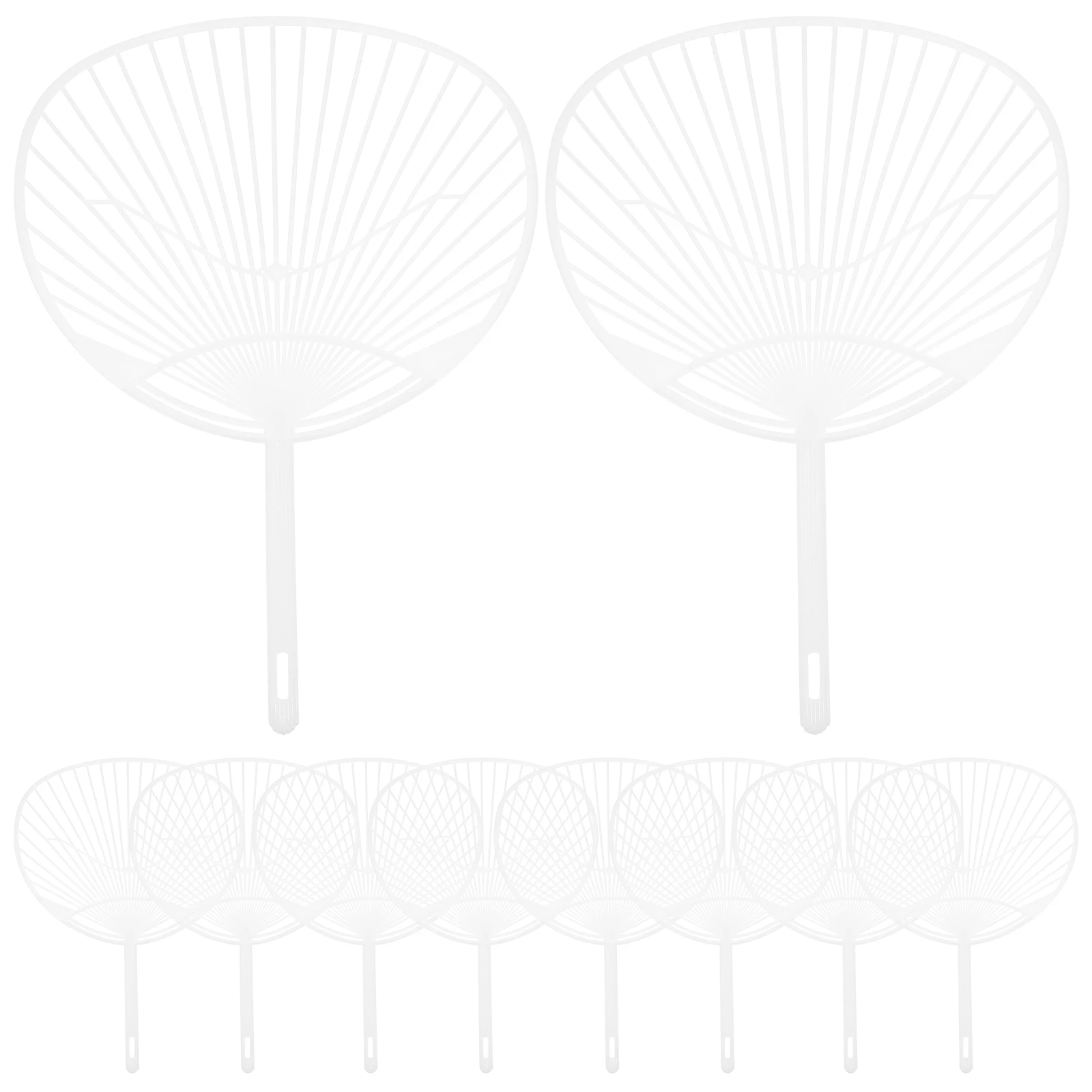 10 Pcs Plastic Fan DIY Handheld Blank White Fans Portable Crafting Japanese Fan Making Supplies