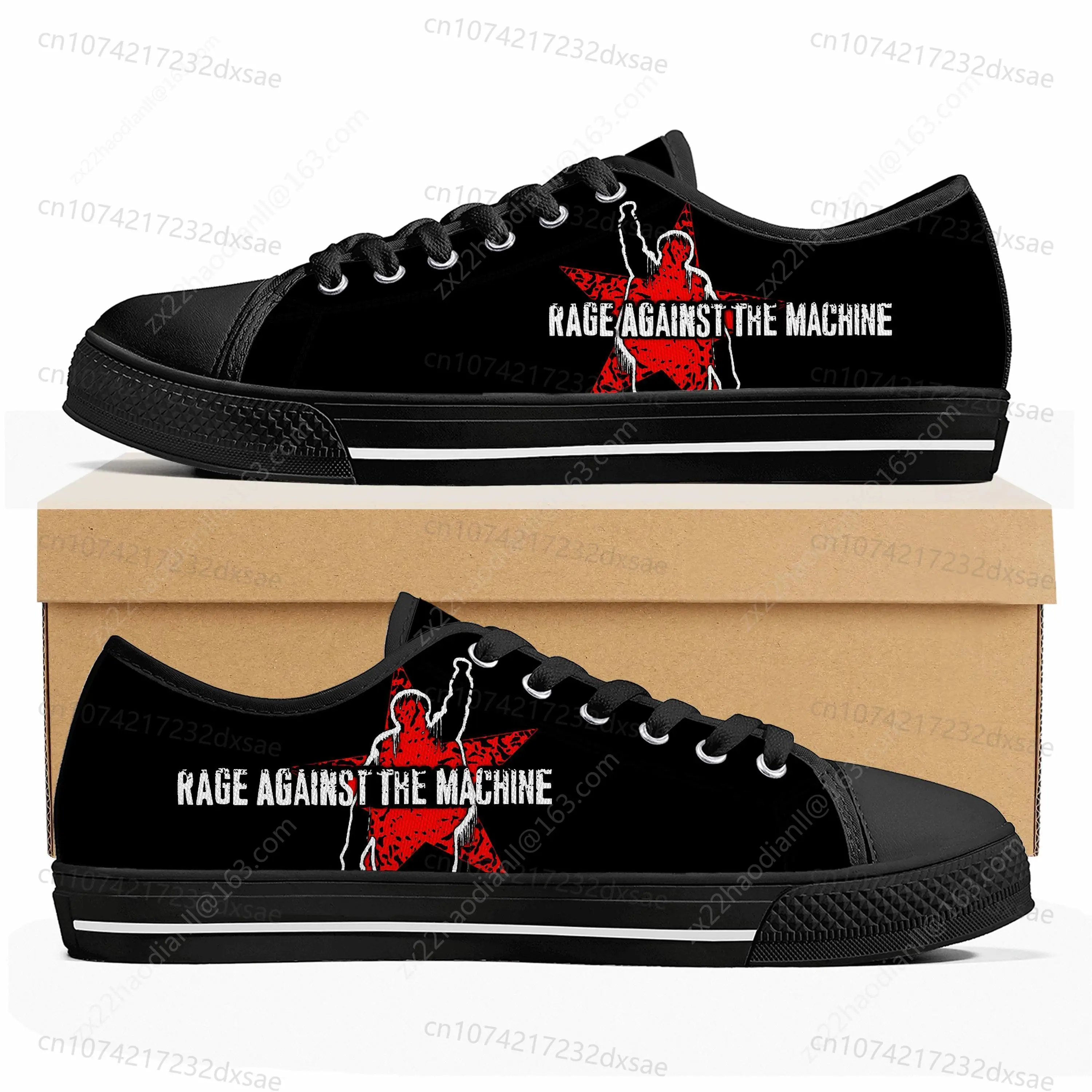 Rage Against The Machine Low Top High Quality Sneakers Mens Women Teenager Canvas Sneaker Casual Couple Shoes Custom Shoes