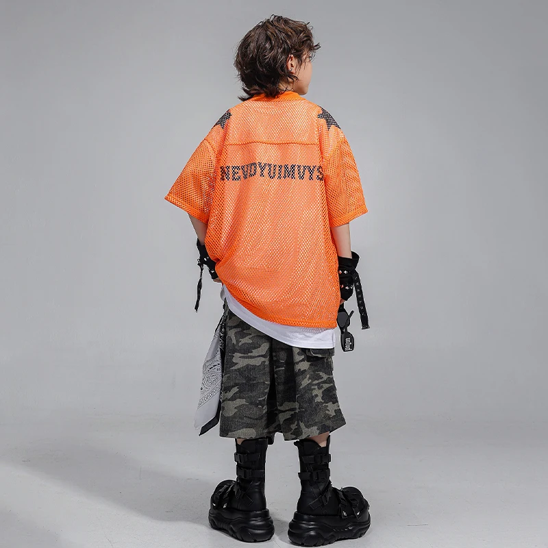 Ragazzi Hip Hop Danza Felpa Maglia Maglietta Camo Breve Ragazze K-pop Abiti da ballo di strada Set Bambini Bambini Adolescenti Costumi di scena