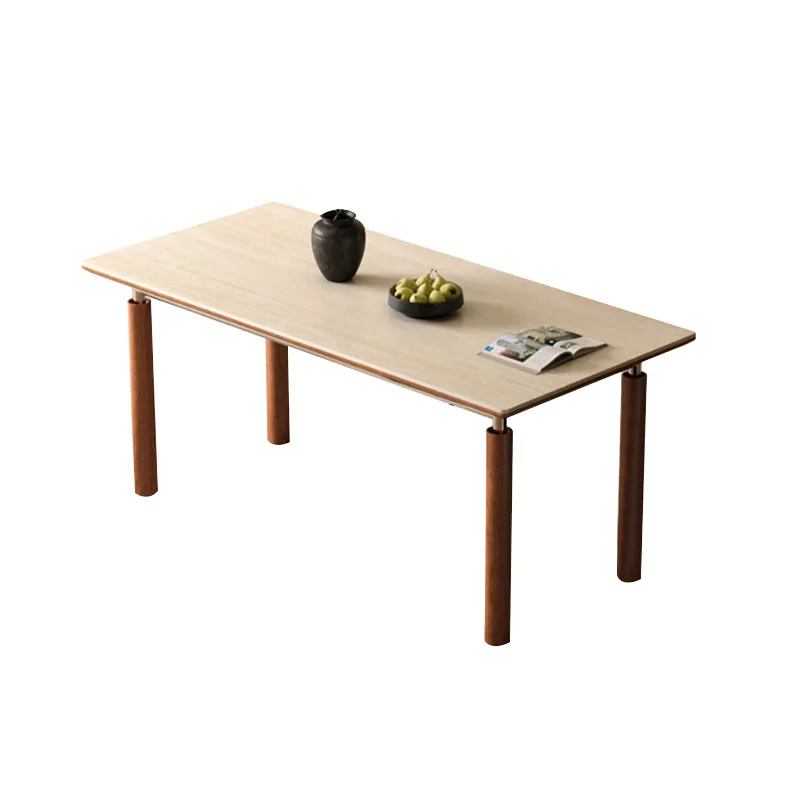 

Medieval Bauhaus solid wood rock dining table and chair combination household retro small apartment rectangular dining table