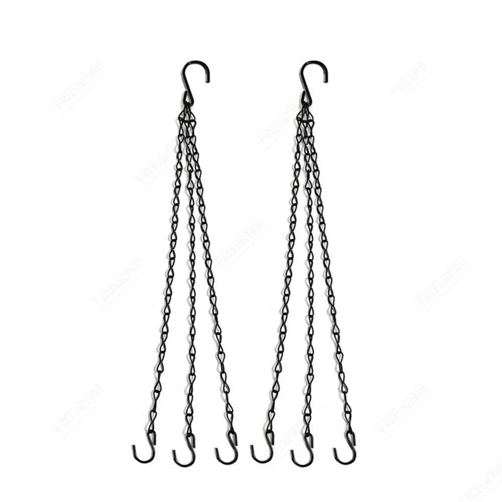 

40cm Imitation Rattan Hanging Basket Flower Pot Chain With 3 Hooks Basin Hydroponic Plants Plant Grow Basin Home Garden Decor
