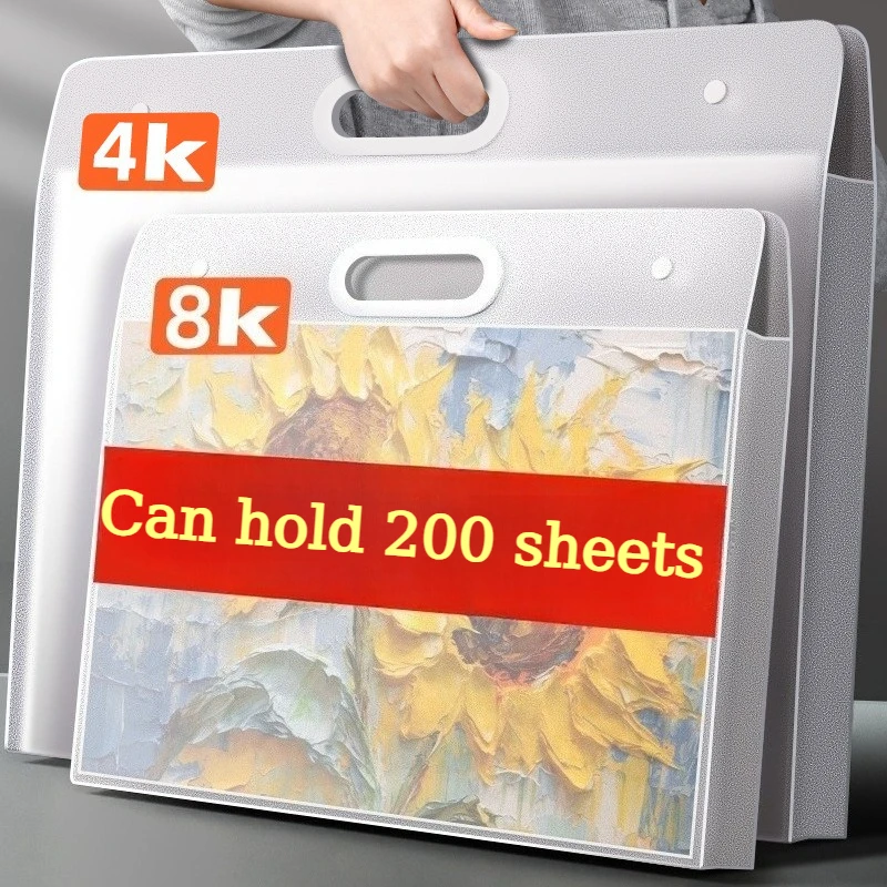 

4K/8K Brochure and Artwork Storage Folder, Portfolio Storage Book, Sketchbook Handheld Storage Bag, Essential for Art Students