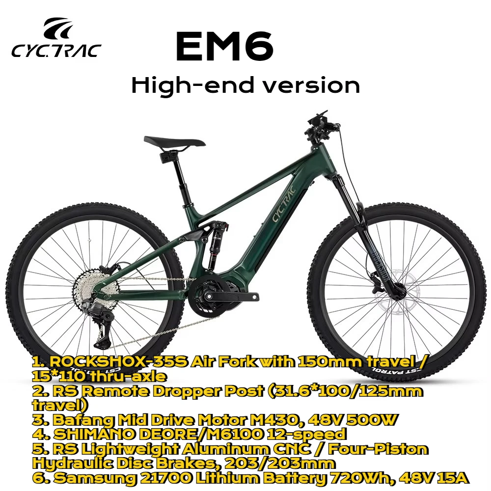 TWITTER EM6 Electronic shifting OX EDS-12S Bafang Motor M430-48V500W750W 12S Full Suspension Aluminum Alloy Mountain Bike e bike image 2
