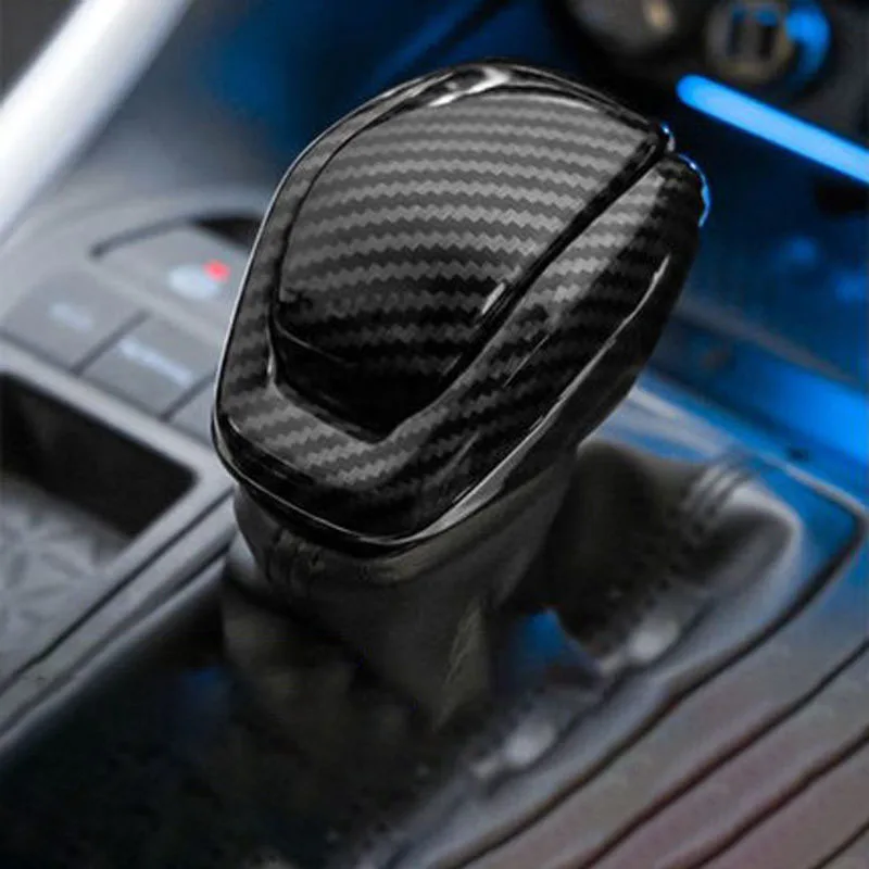 

Trim For Toyota RAV4 Wildlander Crown Kluger Harrier Venza Carbon Fiber ABS Gear Shift Knob Cover Car Accessories Auto