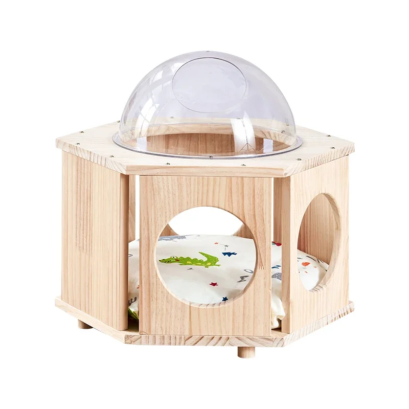 Cat litter solid wood capsule pet bed four seasons universal semi-enclosed cat house luxury pet furniture