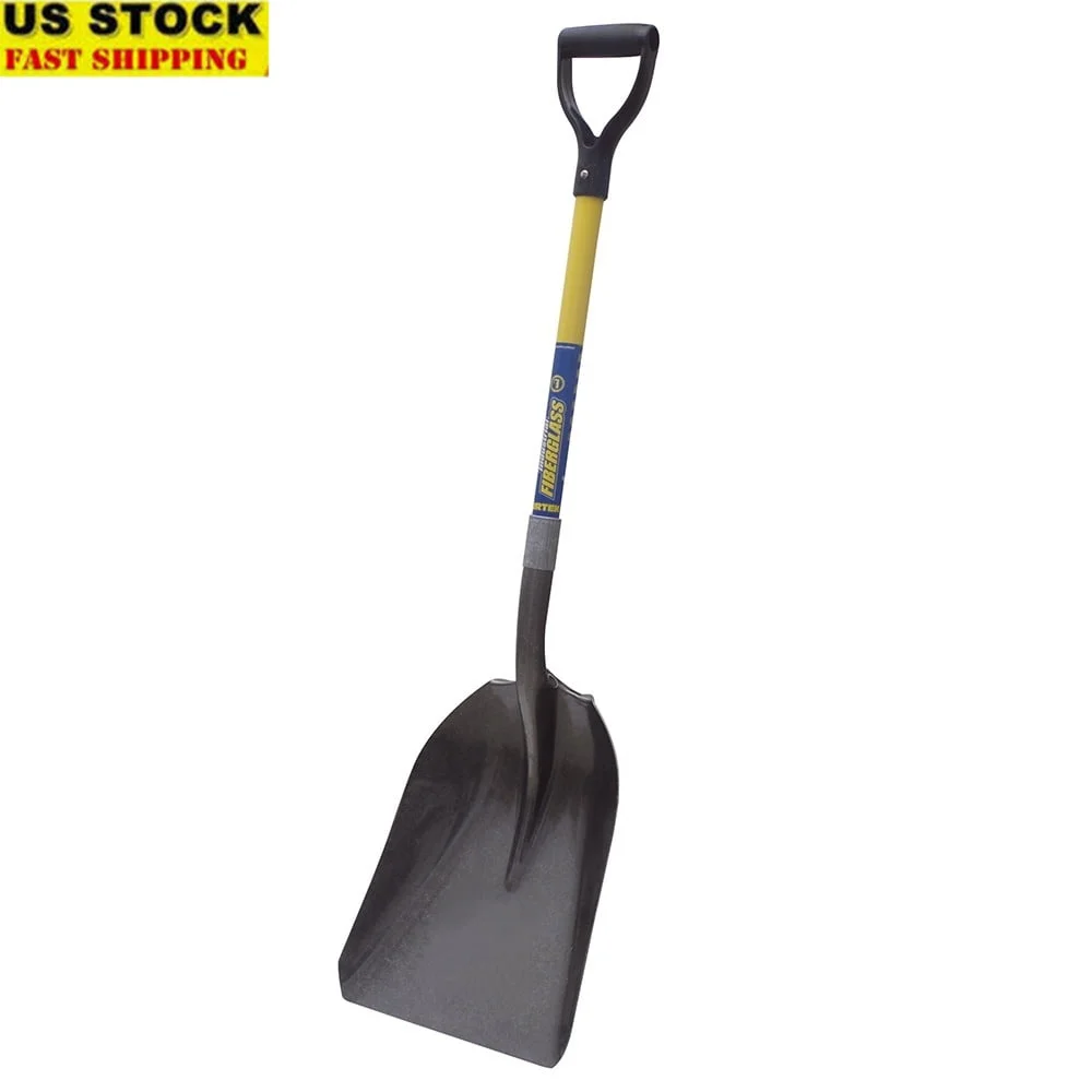 

Square Escarraman Shovel High Carbon Steel Blade Durable Gauge 16 Double Heat Treatment Backwards Bent Steps Enhanced Foot