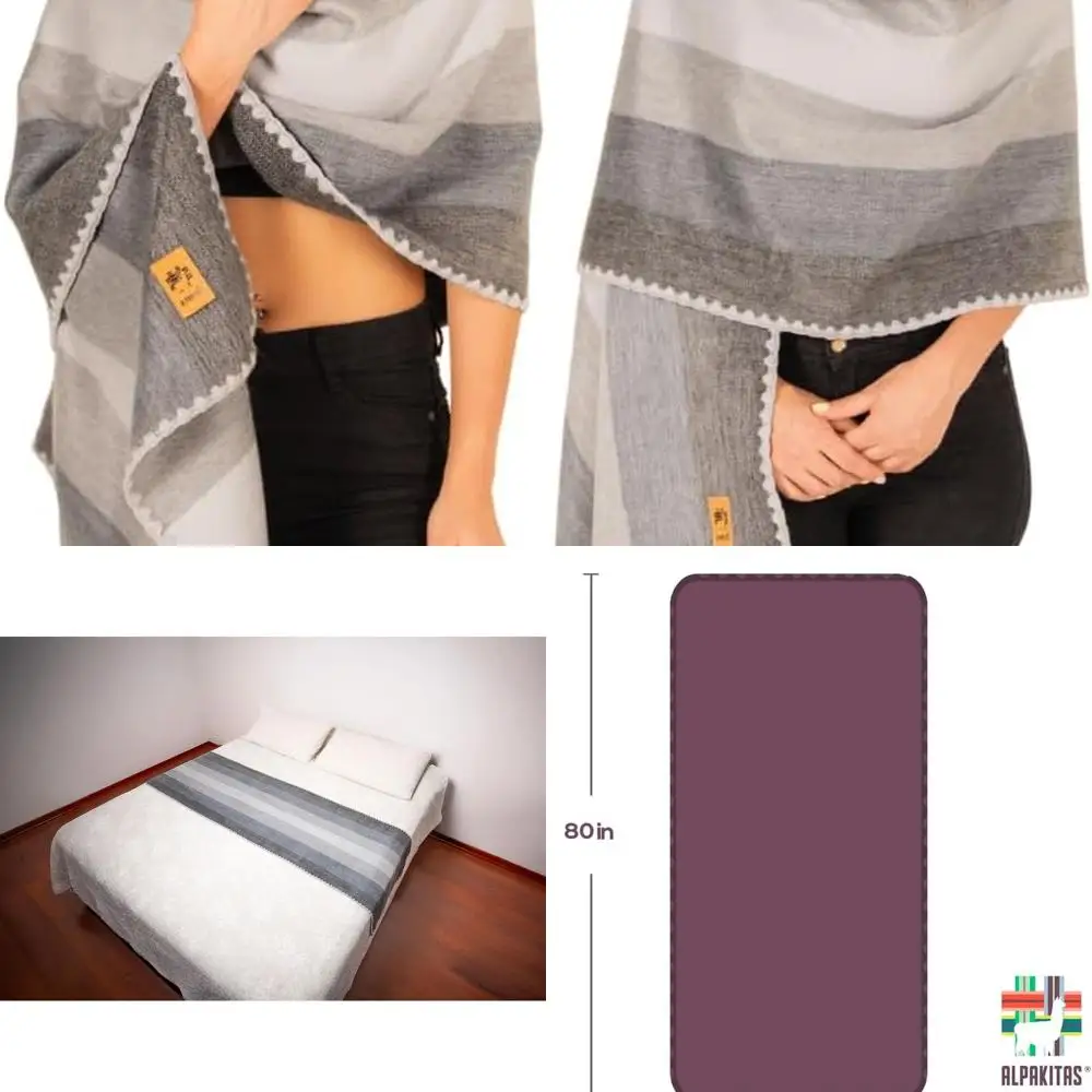 

Шаль унисекс из 70% шерсти альпаки — стильная накидка для мужчин и женщин — модное одеяло-шаль