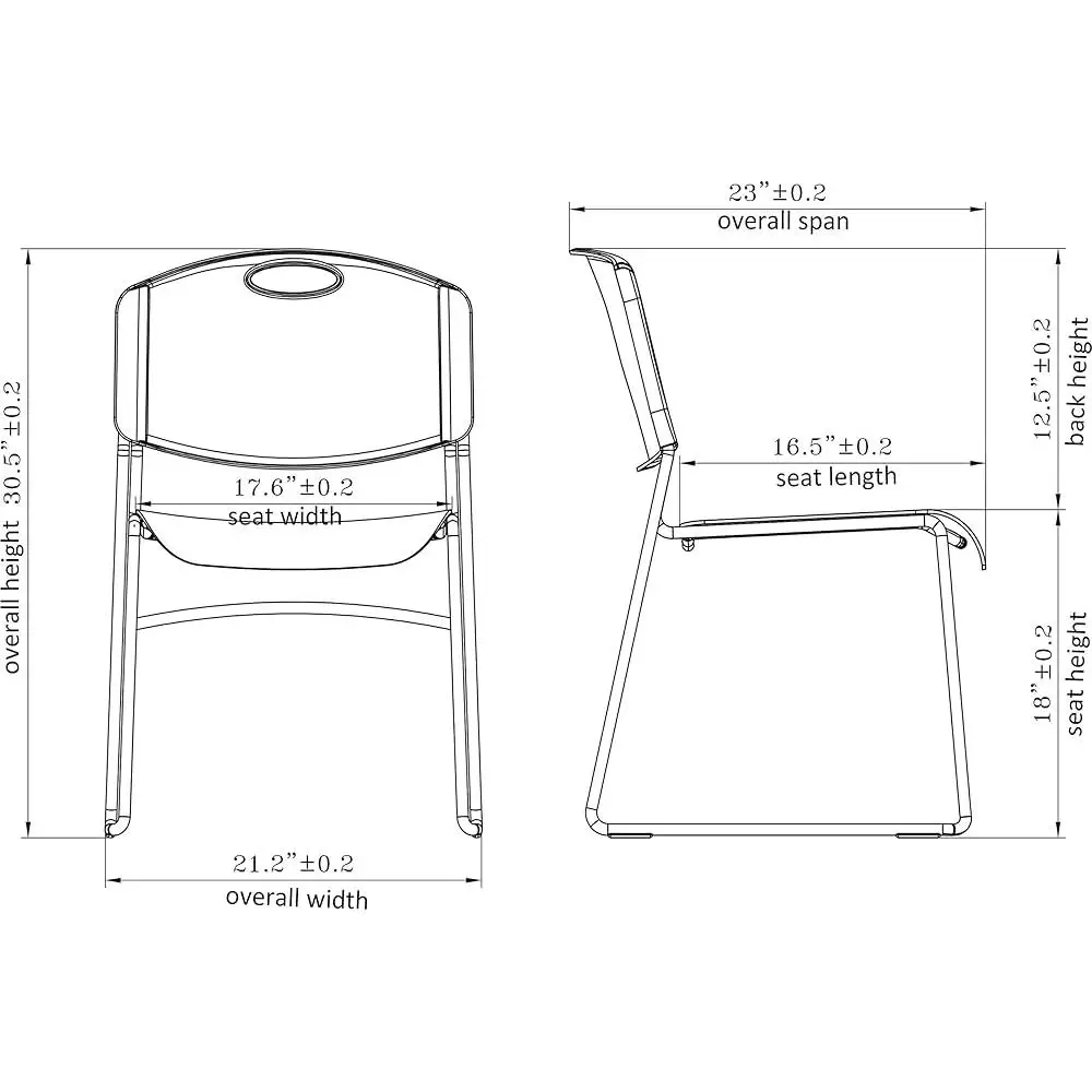 LLR62528 Heavy-Duty Bistro Stack Chairs 4/CT