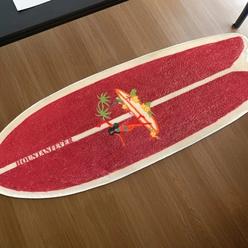 VIKAMA Kreativer Surfbrett-Teppich, weicher und rutschfester Schlafzimmer-Beistellteppich, Balkon-Kleiderschrank-Bodenmatte, Heimdekoration