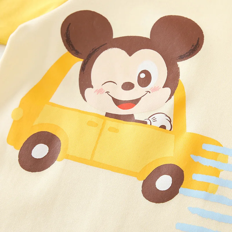 MINISO Mickey voiture nouveau-né bébé garçon printemps à manches longues Onesie vêtements pour bébés coton doux mignon 0-12 mois body combinaison