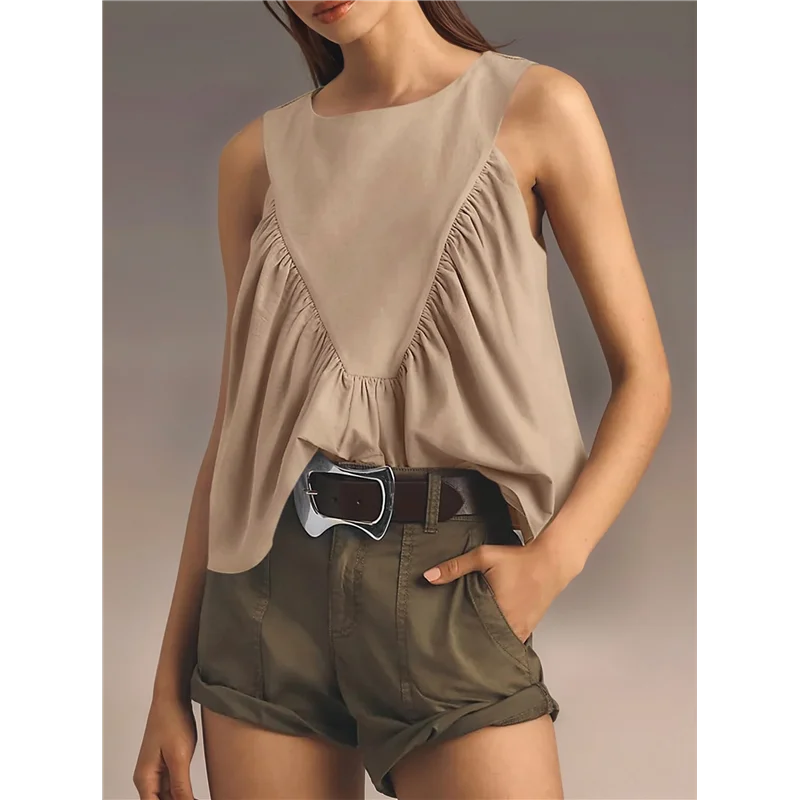

ASDS-Womens Peplum Babydoll Tank Tops Summer Sleeveless Loose T Shirts Casual Shirred Flowy Tops