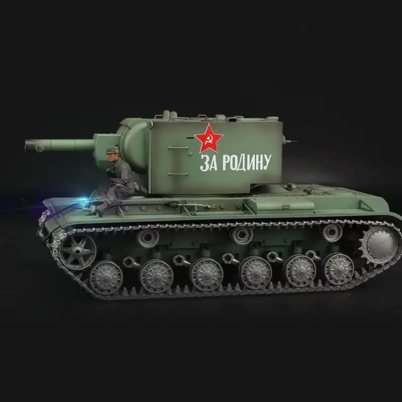 1:16 Afstandsbediening Tank Russische KV-2 Multifunctionele Simulatie Metalen Rupsbanden Grote Volwassen Elektrische Militaire Model Jongen Speelgoedauto
