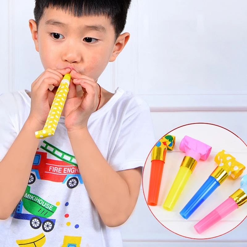 30PCS Colorful Whistles Toy Funny Toy Children Blowing Dragon Whistle Blow Roll Toys Baby Party Games Birthday Gifts Toddler Toy