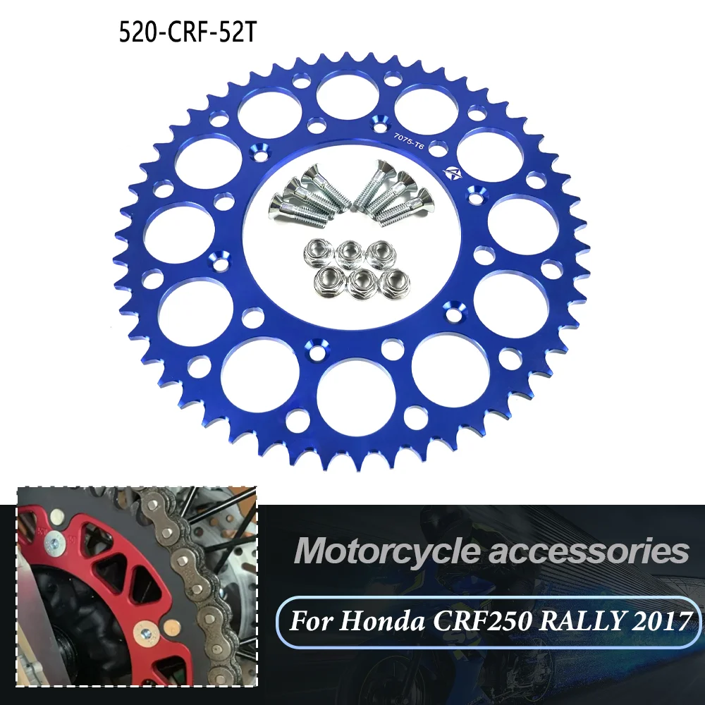 

43T - 50T 52T Chain Sprocket Tooth Plate Dish For Honda CRF250L RALLY CRF250RA CRF250RAL CRF 250 RALLY XR650L XR250 XR600 RW RX