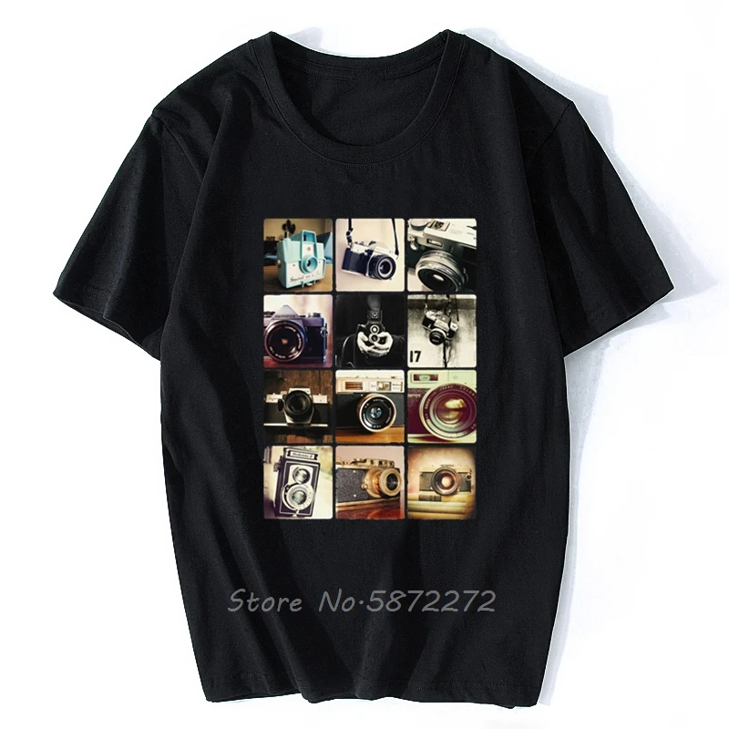 Vintage Retro Cameras Art Flexaret Olympus Men's Sweatshirt T Shirt Top Cool Casual Pride T Shirt Men Unisex Fashion Tshirt