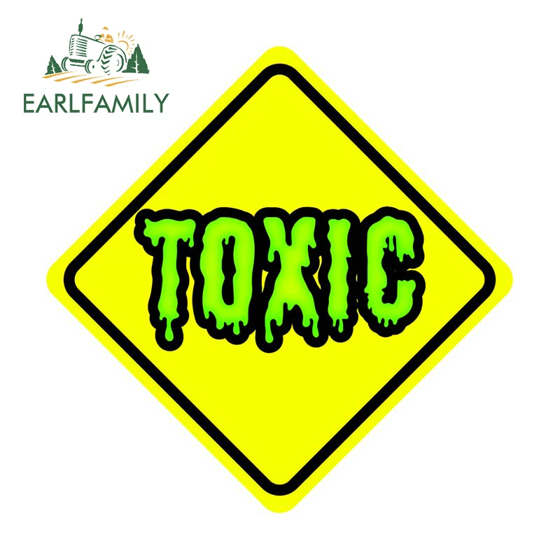 

EARLFAMILY 13 см для токсичного предупреждения, автомобильная наклейка, защита двери автомобиля, креативная наклейка, кондиционер, доска для серфинга, виниловое украшение багажника