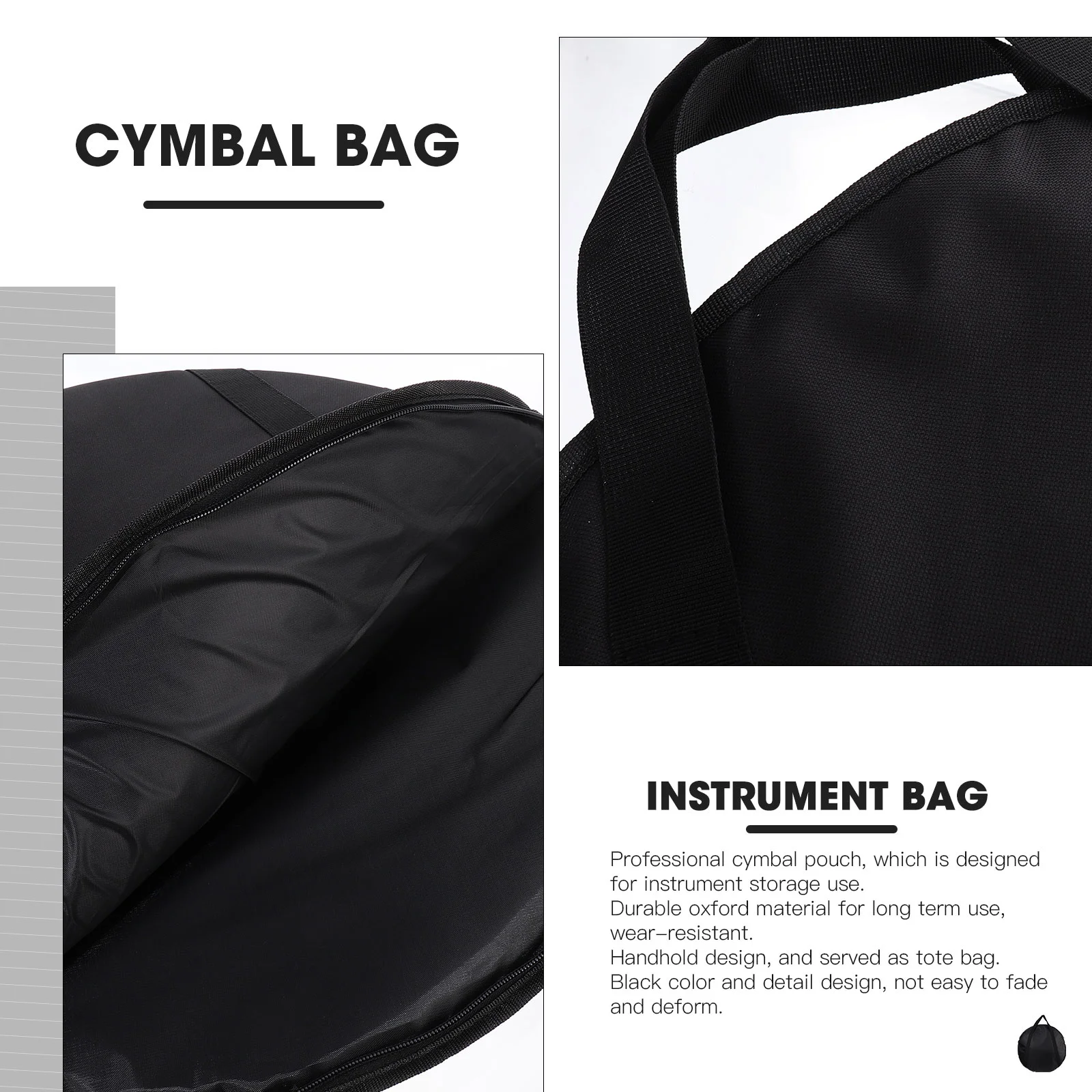 Container Round Storage Bag Travel Instruments Resistant Cotton Cymbal Carrying Case