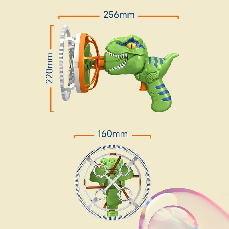Automatische Dinosaurier Bubble Gun Elektrische hand Fan Blase Blasen Seife Maschine Blase Gebläse Outdoor Spielzeug Kinder Geburtstag Geschenke