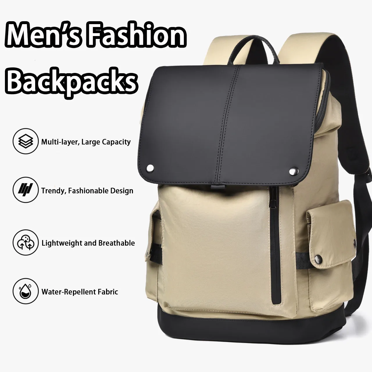 

High Quality Men's Fashion Backpack Large Capacity Durable Waterproof 15.6 Inch Laptop Bag Casual Daily Commute Backpack For Men