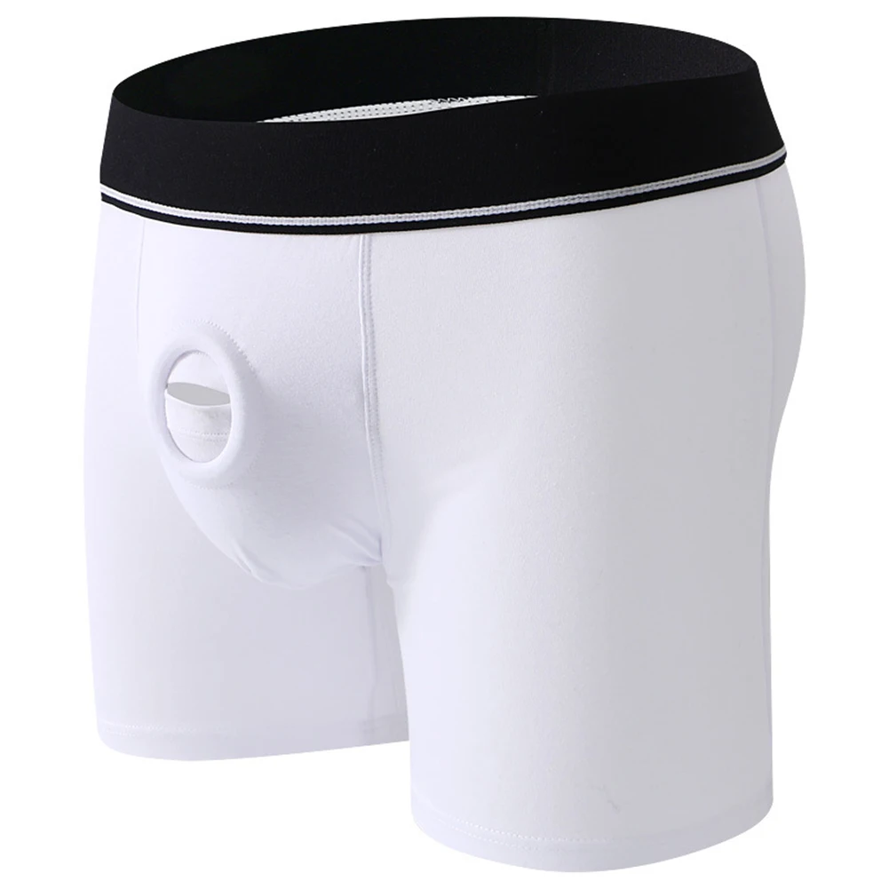 

Men's Sexy Middle Waist Underwear Hole Briefs Underpants Breathable Panties Cotton Shorts Exposed Elastic Jocky Boxershorts