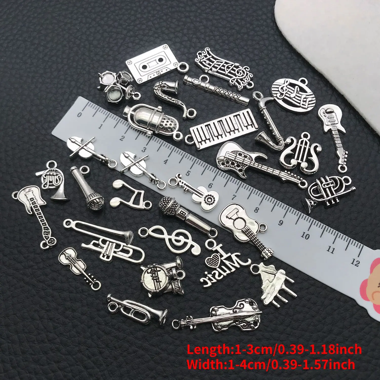 15/20/30/51/60pcs/pack Alloy Charms Ancient Silvery Music Equipment, Microphone Pendants for DIY Jewelry Making Accessories