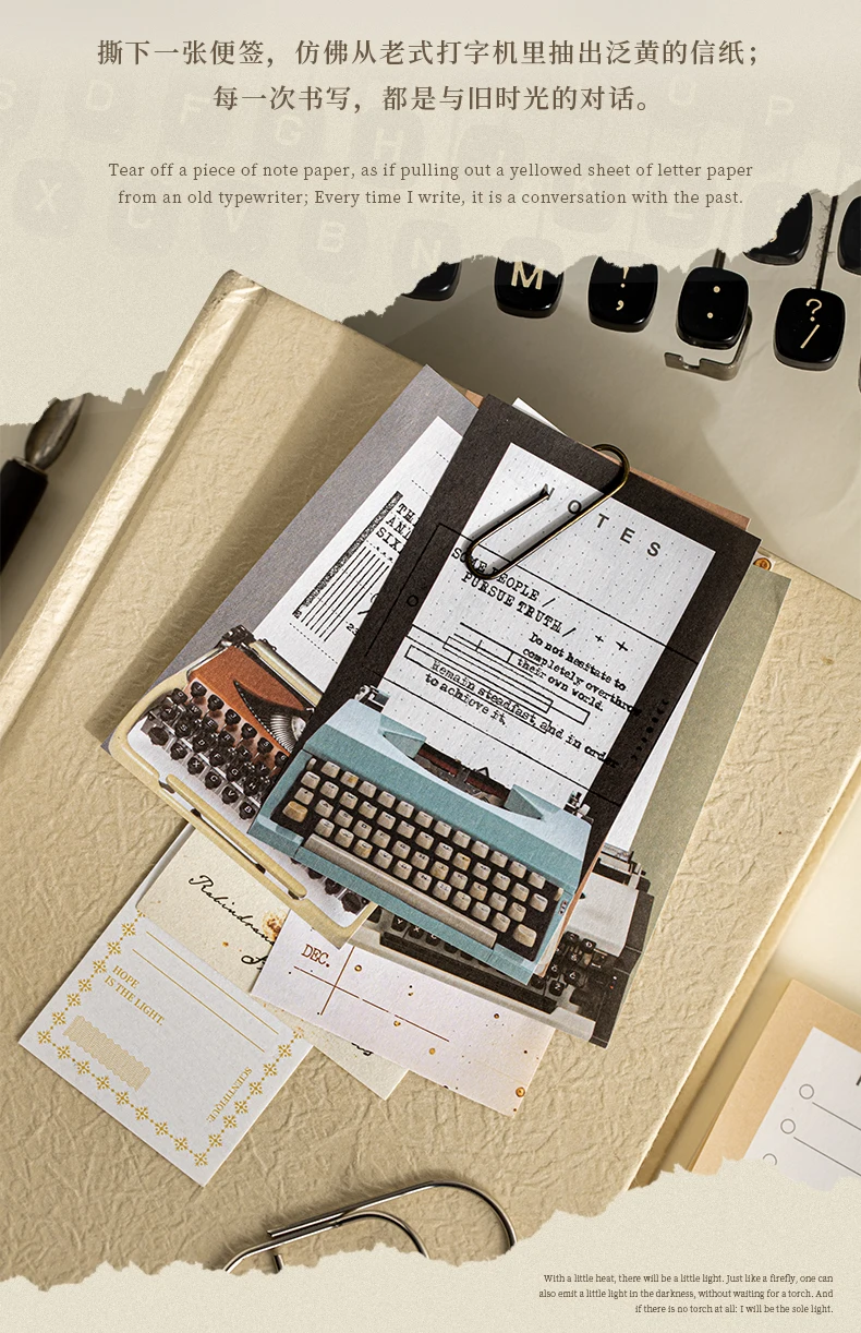 Journal GO 50 Seiten Vintage Schreibmaschinen-Design Notizbuch Retro Planer Terminplaner Notizblock Journaling-Material Papier – Detail 2
