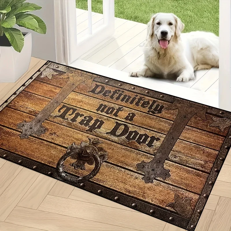 1Pc Wooden Box Trap Print Door Mat Absorbent Washable Home Decor Carpet Dirt Resistant Living Room Bedroom Bathroom Kitchen Rug