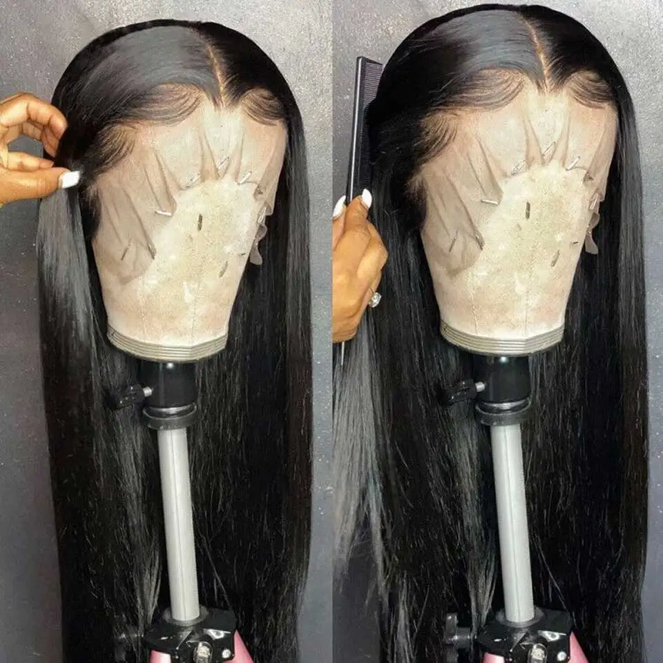 13x4 13x6 HD Full Lace Frontal Wigs For Women Natural Colored Straight Lace Front Wigs 44 46 Inch Straight Human Hair Wigs