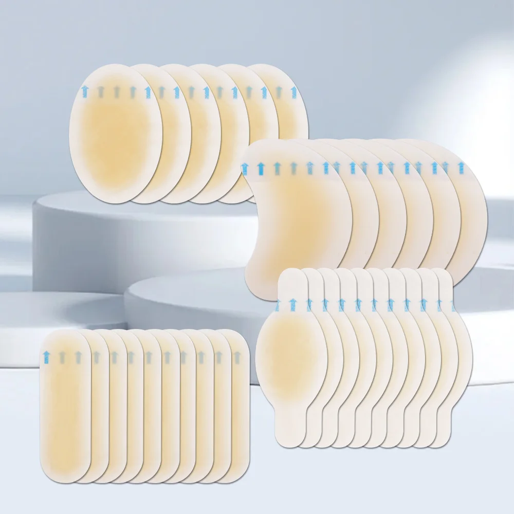 

32 шт./компл. гидрогелевые пластыри, бинты для блистеров, противоизносные водонепроницаемые гелевые подушечки для облегчения пятки, педикюрные гидроколлоидные повязки