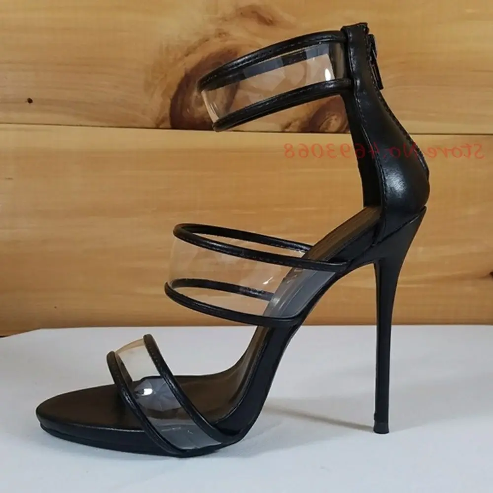 

Transparent Black Heels Sandals Shoes For Women Summer Cover Heel High Thin Heel Straps Sandals Stylish Casual Chic 2022 Shoes