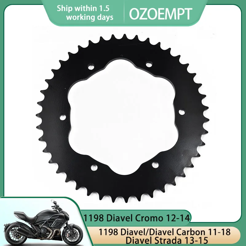 

OZOEMPT 525-43T Motorcycle Rear Sprocket Apply to 1198 Diavel/Diavel Carbon 11-18 Diavel Cromo 12-14 Diavel Strada 13-15