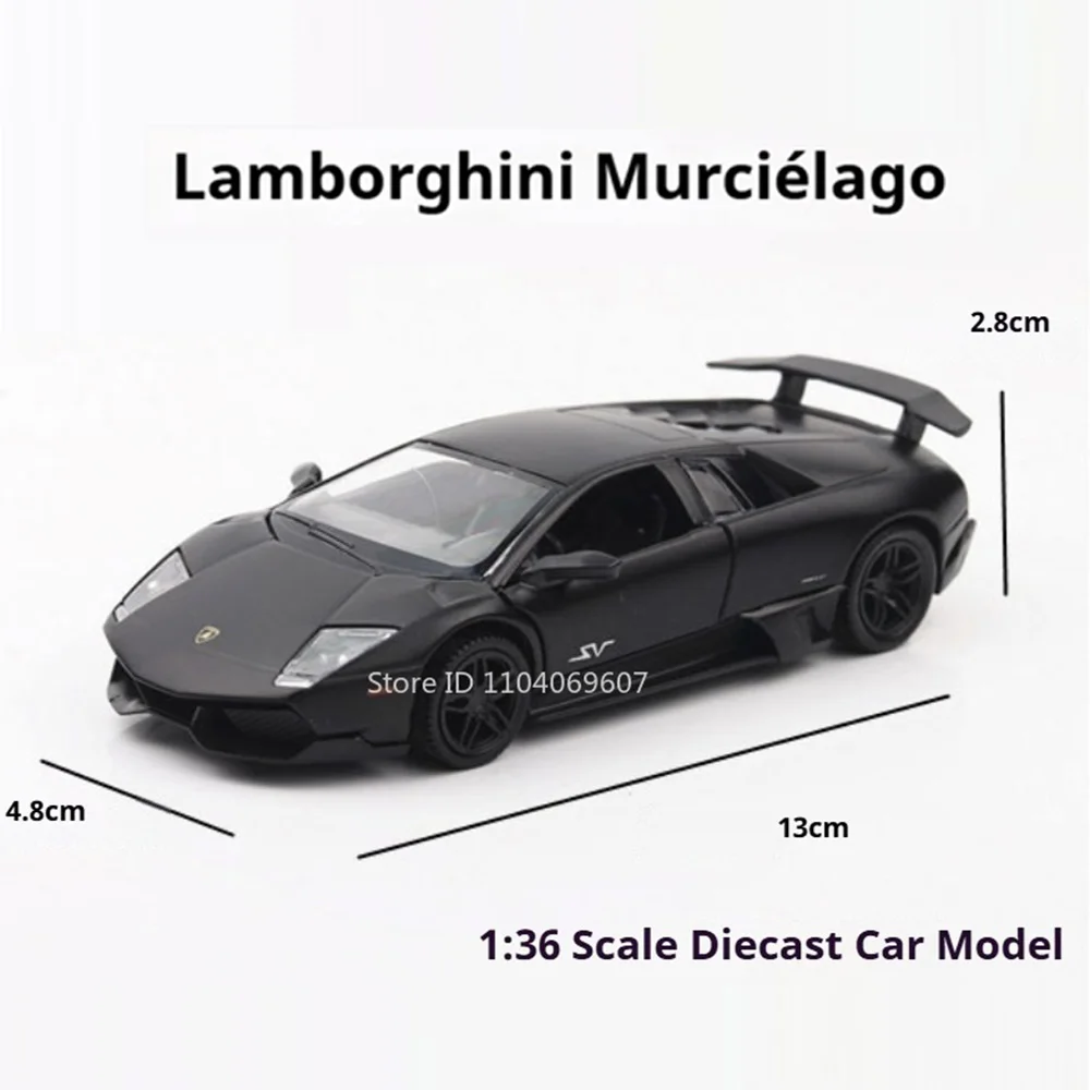 Modèle de voiture de sport Lamborghini Murcielago EVO 1:36, jouet en alliage moulé sous pression, portes ouvrables, simulation de recul, voitures de sport pour enfants, cadeaux