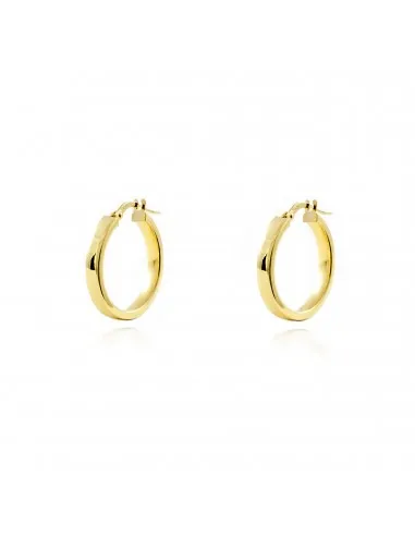 Earrings woman/girl 18k gold rectangular hoops 18,5x3mm