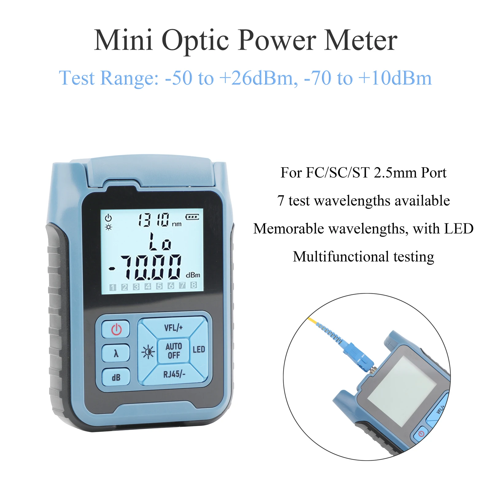 7 in 1 FTTH Cold Splicing Tool Kit Including Fiber Cleaver Fiber Test Pen Optical Power Meter Fiber Stripper Fiber Scissors