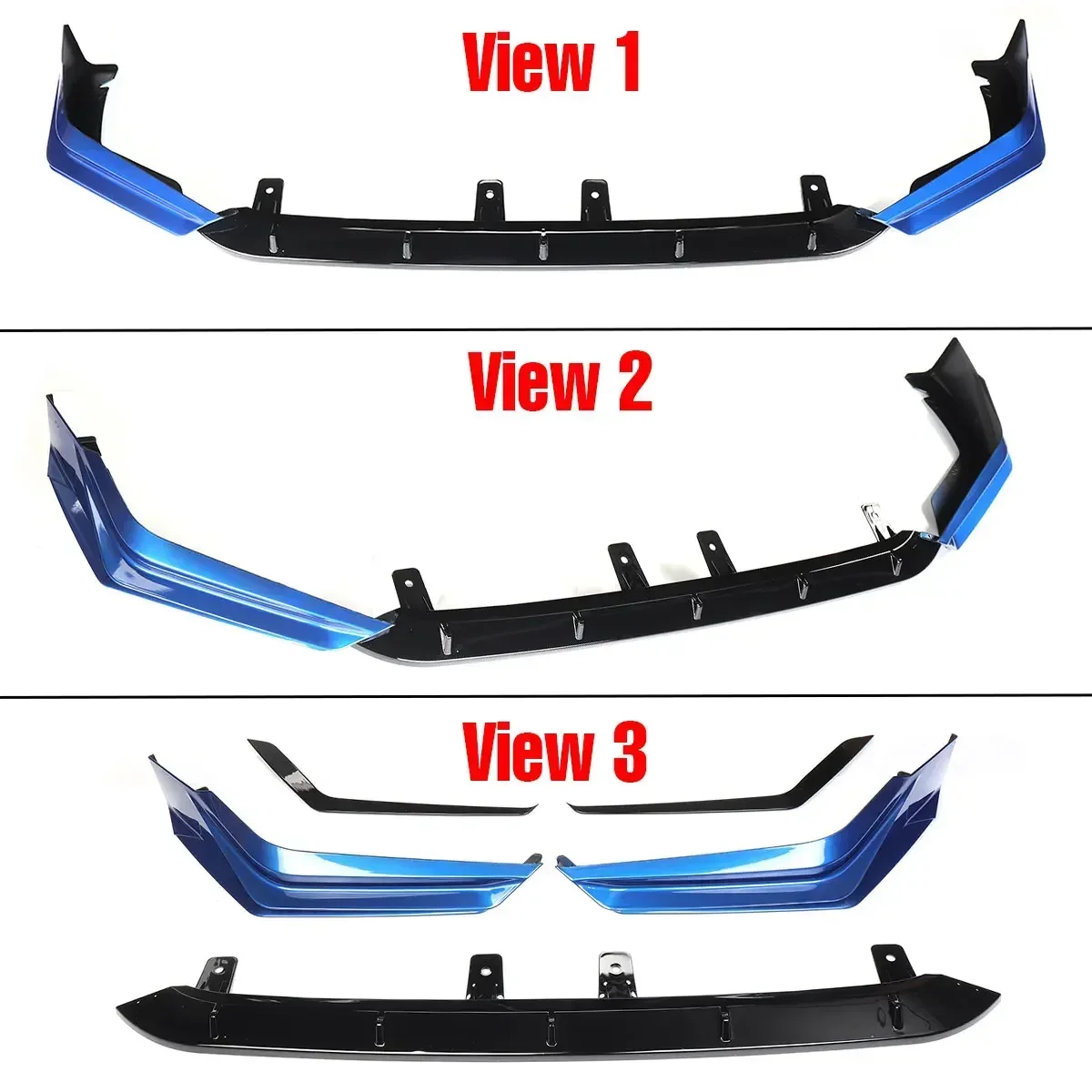 3pcs Front Bumper Lip Chin Splitter Surround Molding Cover Trim Body Kit Guard For Honda For Civic FE180 2022-2023 Body Kit