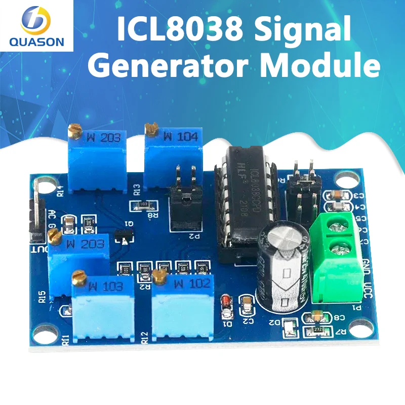 ICL8038 Signal Generator Module Triangular Rectangular Sine Wave Generator Medium Low Frequency 10Hz-450KHz DC 12V 15V